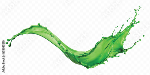 realistic 3d different colour paint splash in mid air cut isolated on transparent background	
