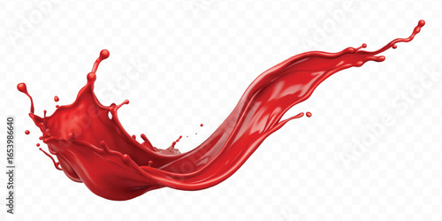realistic 3d different colour paint splash in mid air cut isolated on transparent background	

