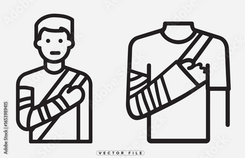 Man wearing a sling on his arm and a t shirt with sling