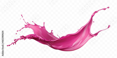 realistic 3d different colour paint splash in mid air cut isolated on transparent background	
