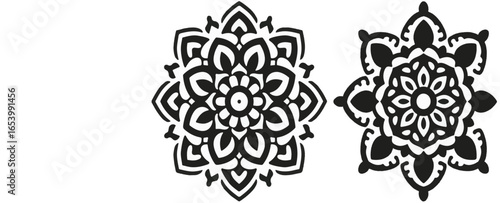 Circular pattern in the form of a mandala. Henna tattoo mandala. Mehndi style. Decorative pattern in oriental style.