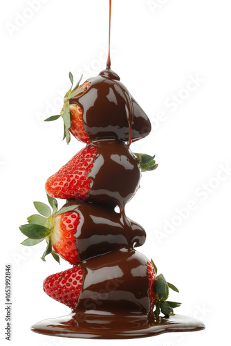 Gourmet Chocolate Covered Strawberries with Transparent Background – High Resolution Dessert Image
