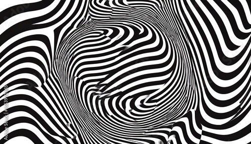 Wallpaper Mural Abstract black and white swirling stripes Torontodigital.ca
