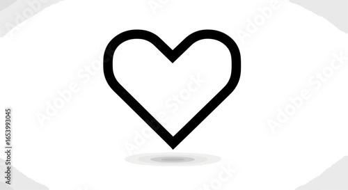 White heart graphic on black background