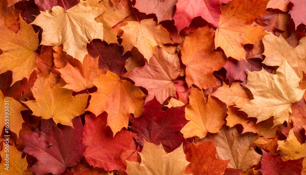 Fototapeta premium Vibrant Autumn Maple Leaves Background Texture.