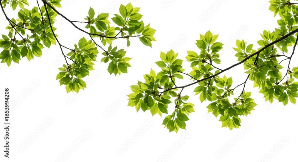Green Tree Branches with Fresh Leaves, Isolated on Transparent Background.
Green Tree Branches with Fresh Leaves, Isolated on Transparent Background.
