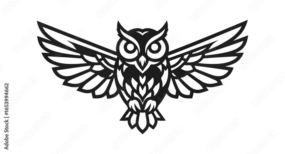 Obraz premium Owl in flight graphic design