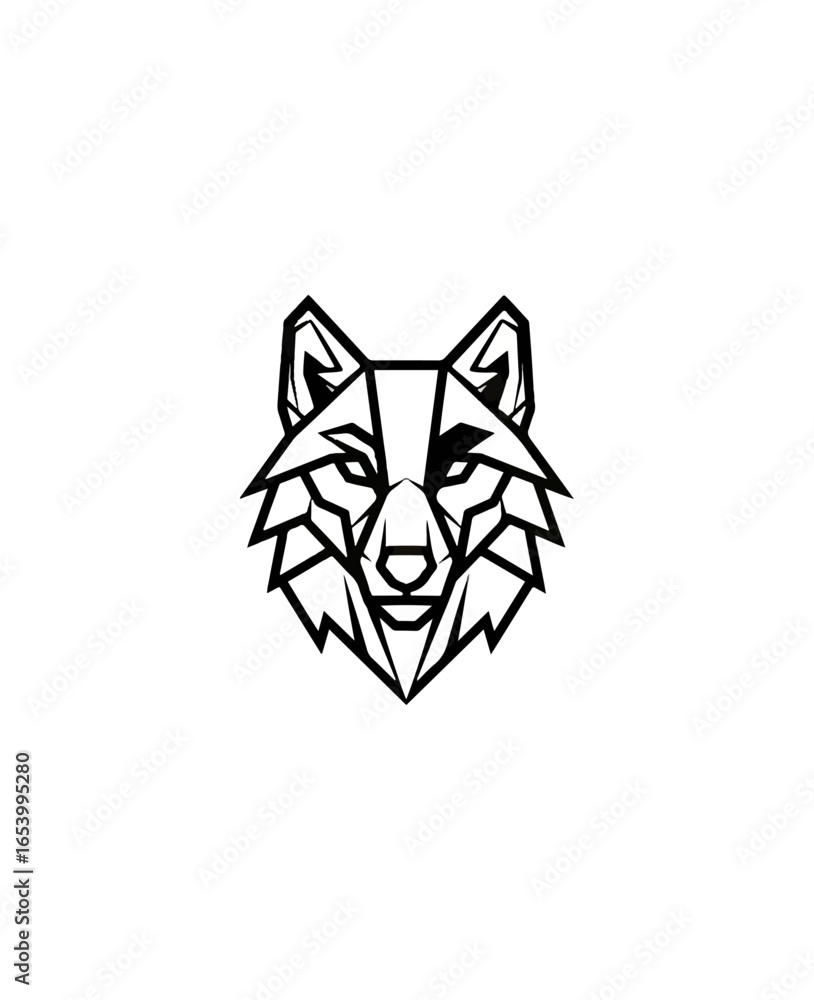 Fototapeta premium Abstract geometric wolf head graphic design