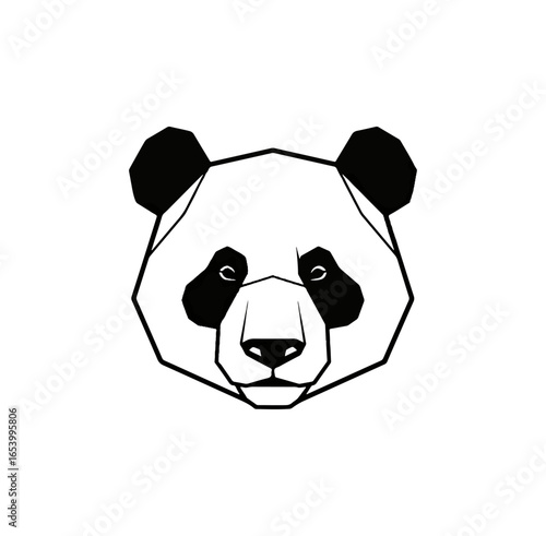 Panda head graphic design minimalist style