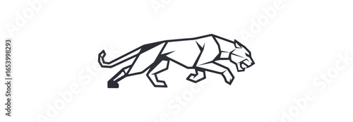 Geometric abstract cat graphic design