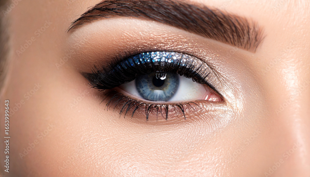 Naklejka premium close up of female eye with makeup