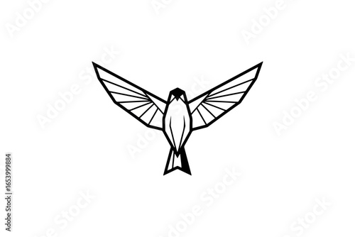 Geometric bird in flight illustration