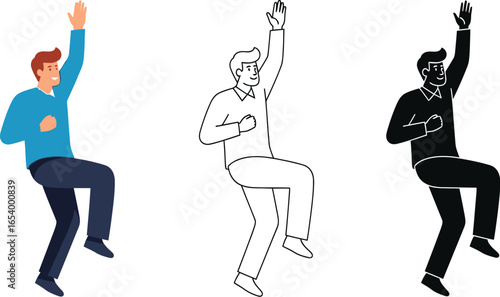 Man celebrating success vector illustration happy person