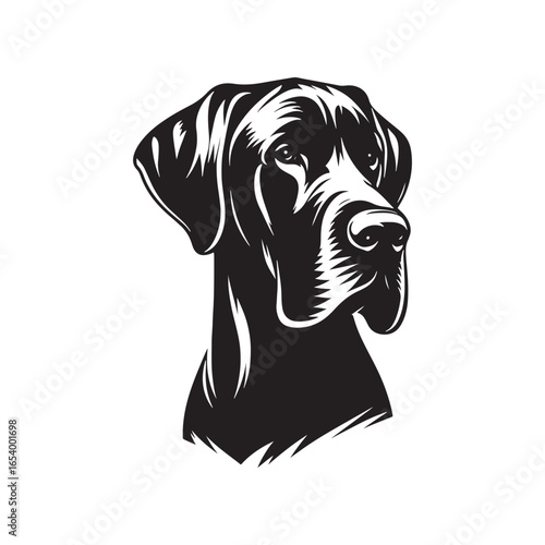 Great Dane Vector Silhouette – Majestic and Powerful Dog Outline, Perfect for Logos, Pet Art, Prints, Graphic Design, Home Decor, Stencils, Icons, and Creative Projects
