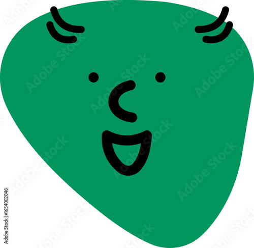 Smiling doodle emoticon with a cheerful expression