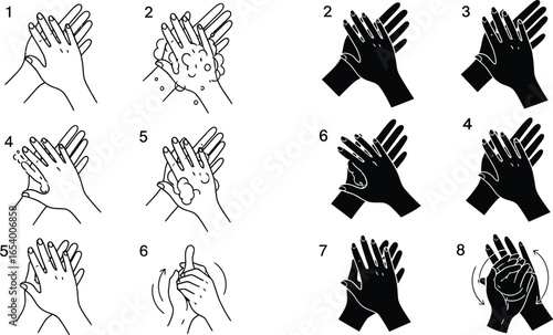 Hand washing steps guide for proper hygiene and disease control