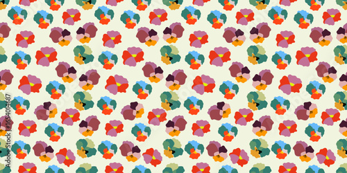 Seamless vector pattern with colorful flower for wallpaper and fabric design Abstract hand drawn flowers seamless pattern with florals for fabric, textile, clothing, poster, cover, banner, wall art