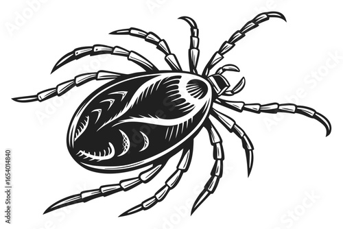 Tick parasite insect vector illustration isolated on white background
