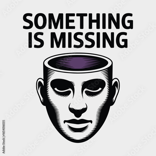 Something Is Missing Hollow Head T Shirt Design