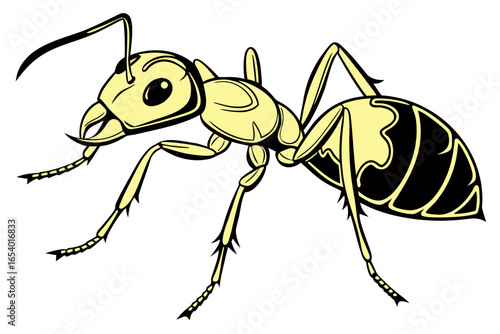 Ant insect vector drawing isolated on white background