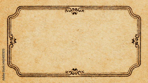 Nostalgic old paper label with decorative antique frame, blank retro background for special halloween message or elegant name tag