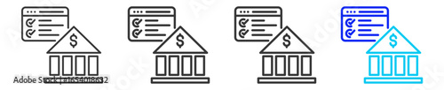 api banking icon set collection in creative outline style for business featuring multiple thickness variations suitable for fintech payment service provider integration open banking solutions and digi