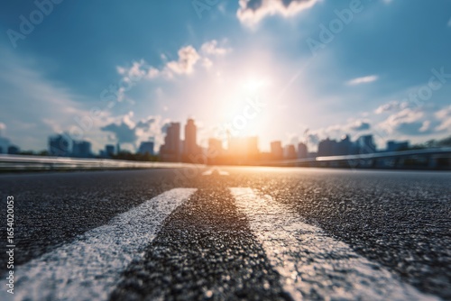 Wallpaper Mural City road at sunset (1) Torontodigital.ca