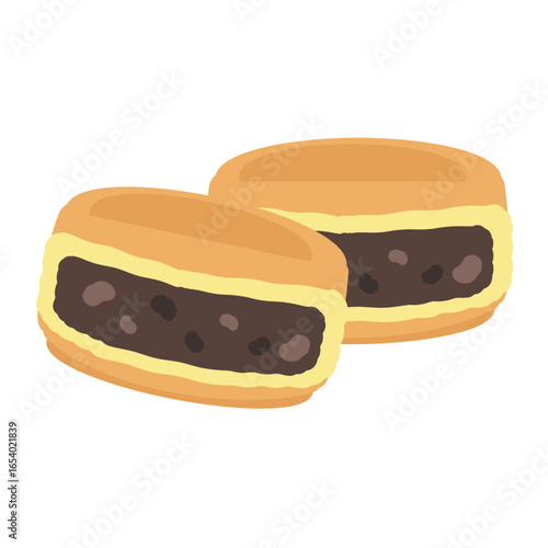 今川焼き（あんこ）　イラスト