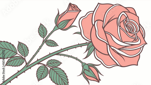 Download beautiful rose flower vector illustration for free floral designs and graphic projects now online