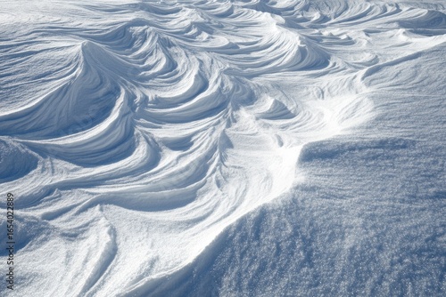 Wind sculpted snow patterns