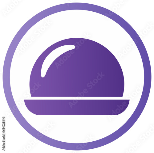 Purple Food Dome Icon Illustration Serving Dish Cover Platter Plate Presentation