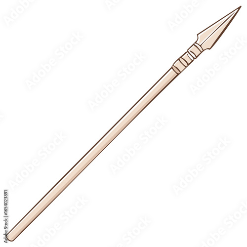 Single Spear with Wooden Shaft and Metal Point  Weaponry Ancient History