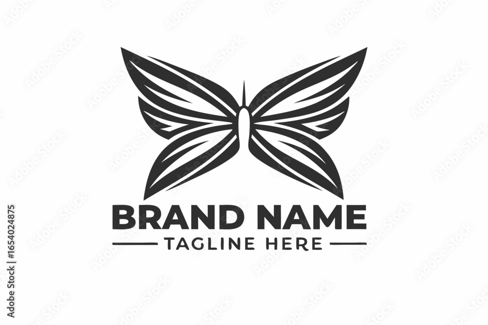 Stylized Butterfly Wings Logo on White Background Company Branding Stylized Butterfly Wings Logo on White Background Company Branding