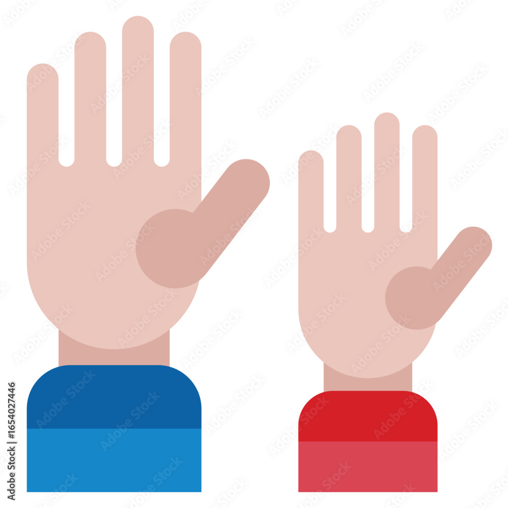 Obraz premium Raised Hands icon illustration 