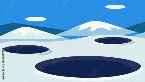 Witness a Landscape of Smooth White Hills with Perfectly Straight Lines