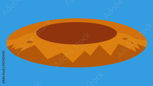 Discover a Massive Crater with Smooth Sloping Sides and Depth
