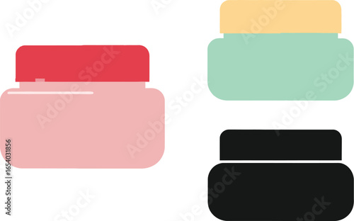 Cosmetic cream jars skincare product mockup beauty product design