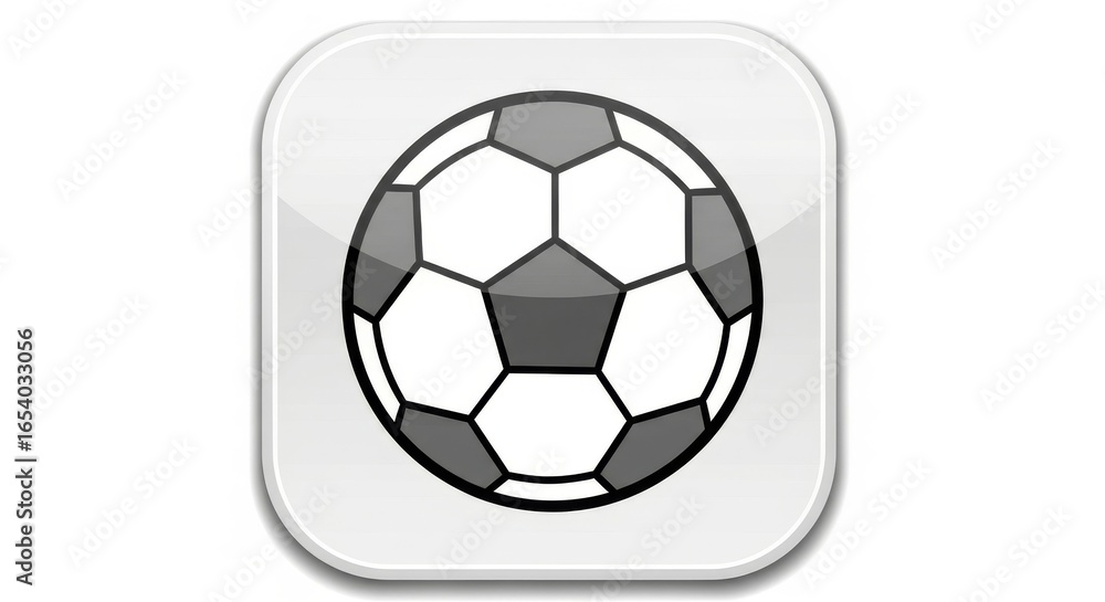 Obraz premium Soccer ball icon with glossy finish