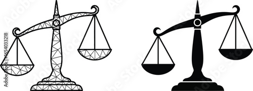 Scales of justice vector illustration law and balance concept
