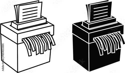 Paper shredder machine vector illustration for data security