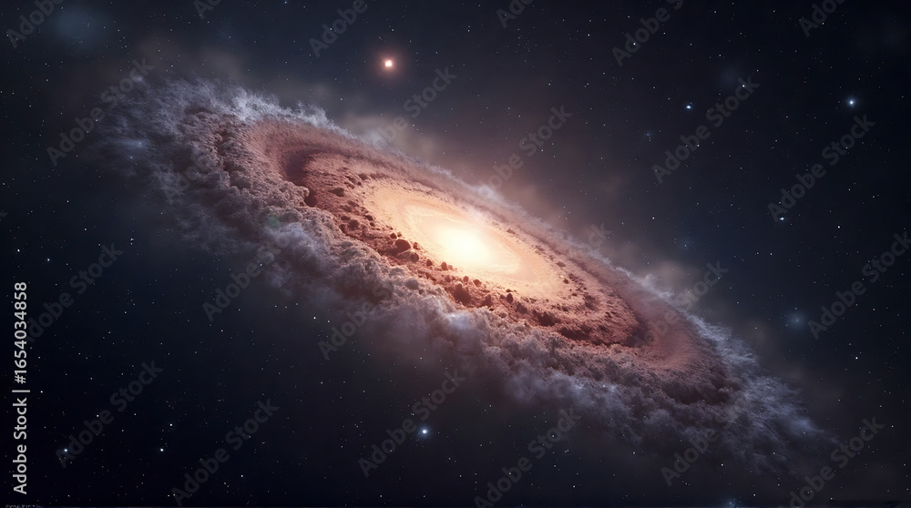 Naklejka premium A stunning vibrant galaxy with swirling arms captured in deep space view