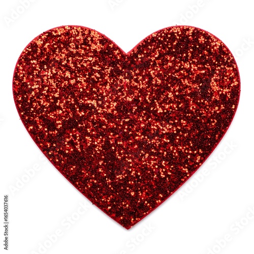 Red glittery heart shape