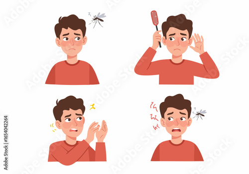 Man's Frustration with Mosquitoes: A Set of Reactions to Bites and Buzzing