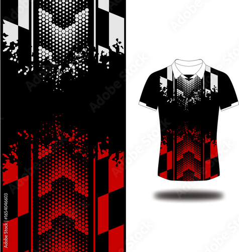 dark sport jersey white and red pattern