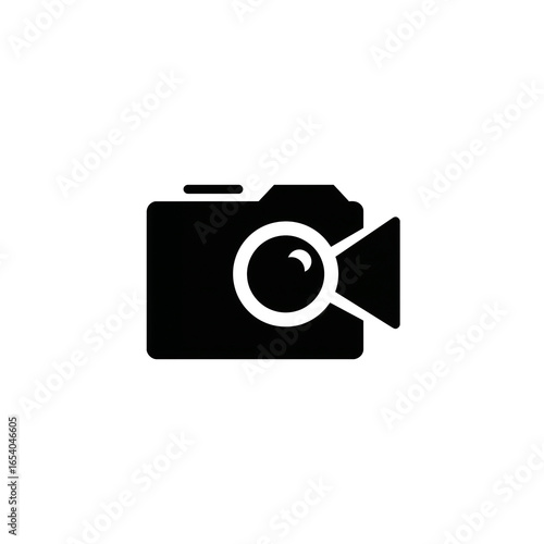 Camera and Video Recording Icon A Simple Black Silhouette Illustration