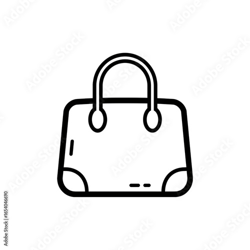 Elegant Handbag Illustration A Simple Black and White Outline for Fashion and Style Projects