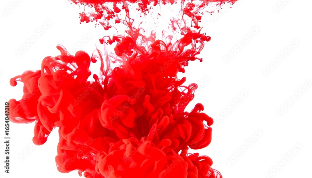 Fototapeta premium Red ink swirling in water