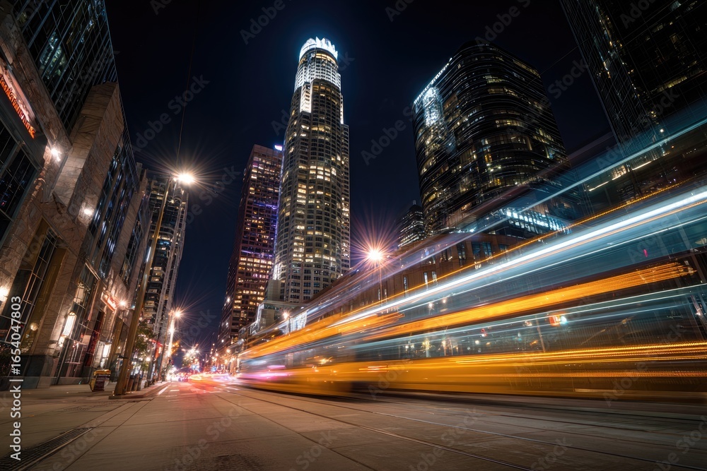 Fototapeta premium Night Cityscapes with motion blur