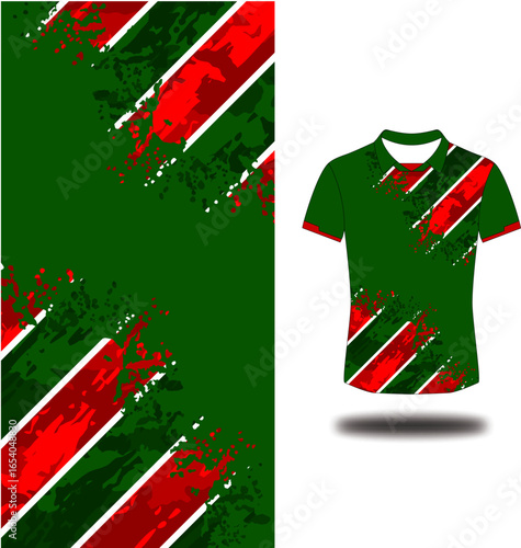 red green pattern abstract sport jersey