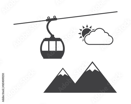 cableway ski lift icon